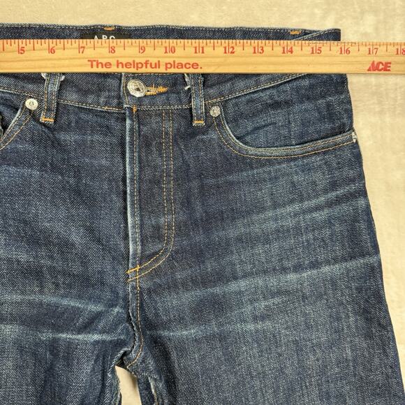 APC Selvedge Jeans New Standard Classique Size 31x32 Red Lines Slim Button Fly - Picture 9 of 12